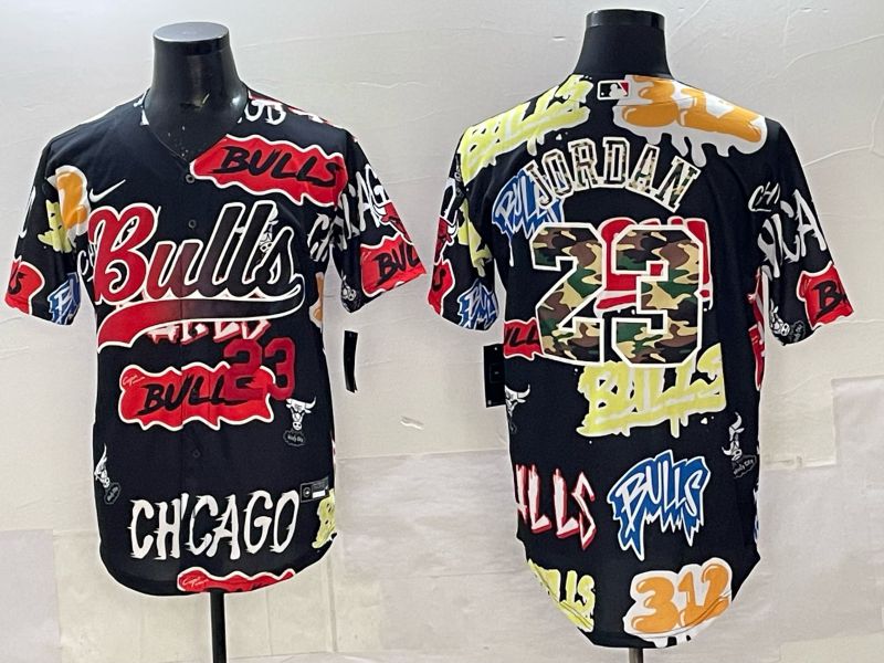 Men Chicago Bulls Nike 23 Jordan black NBA 2025 Jersey style 09